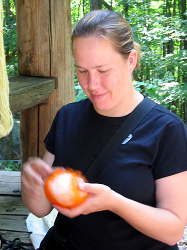 Starting the felt ball