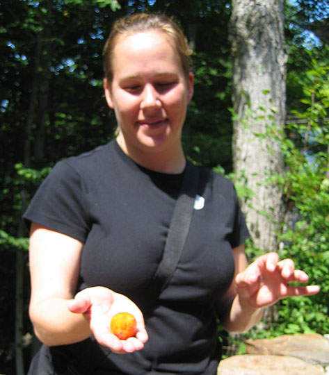 Finishing the felt ball